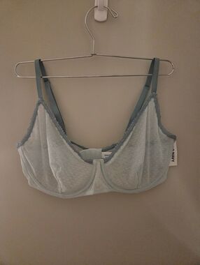 Old Navy Pale Blue Sheer Dot Underwire Bra